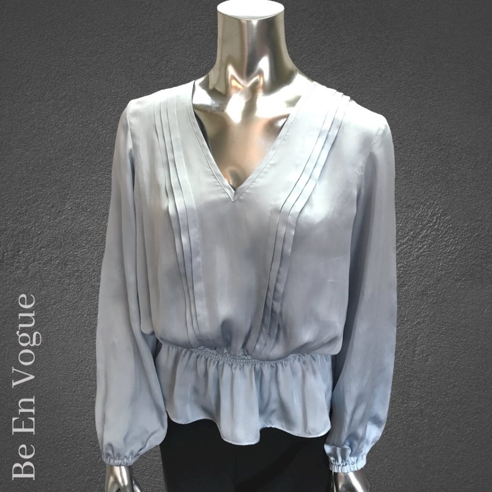Michael Kors Pleated Long Sleeve Blouse
